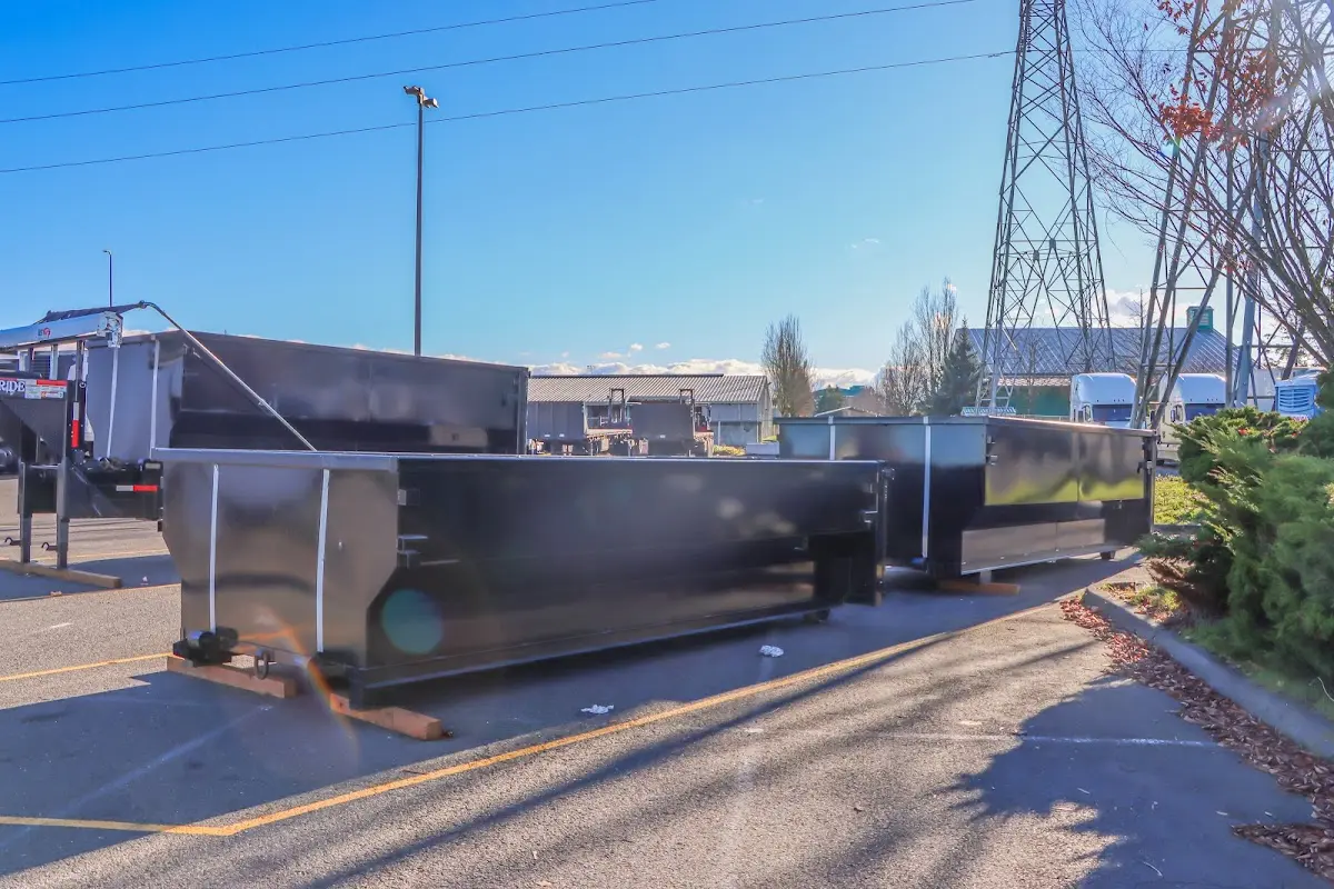 Roll-off dumpster ready for waste disposal at job site for Estate Cleanout Dumpster Rental in Oakland Park